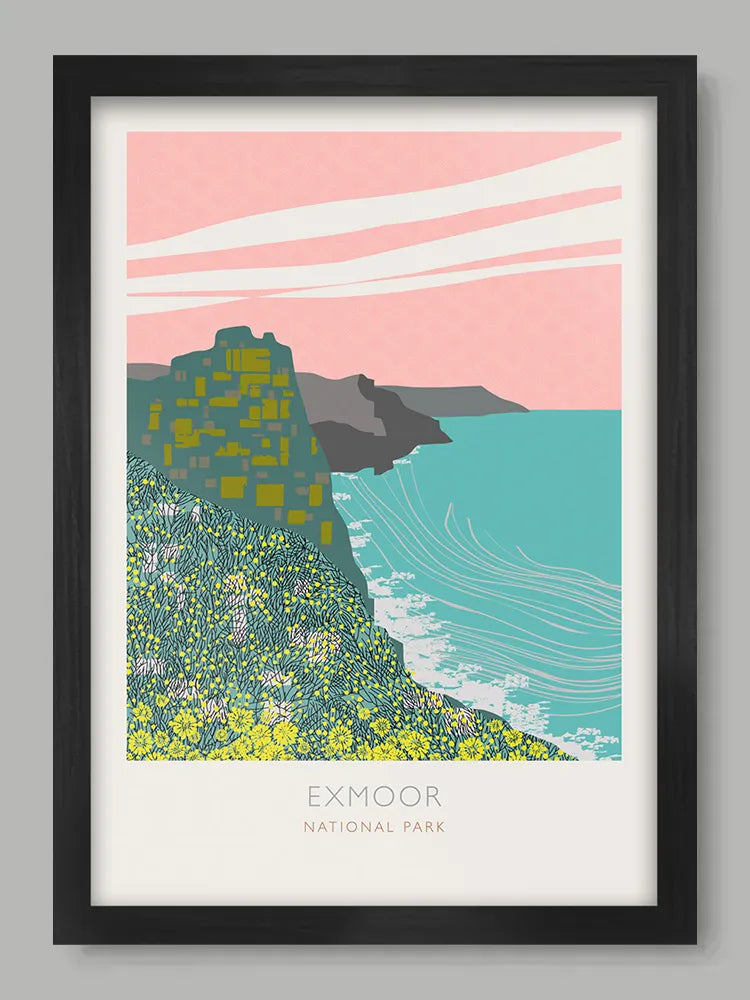 Exmoor National Park - Poster Print. Established in 1954, Exmoor takes in Northern Devon, including 55km of coastline.